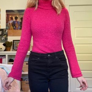 Moda International Hot Pink Turtleneck Sweater